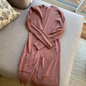 Mango Dusty Rose Long Cardigan
